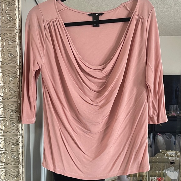 H&M Tops - H&M Soft Pink Draped Blouse